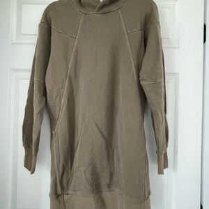 GSTAR: Women’s Khaki Colored Hoody Dress (Size XS, oversized)